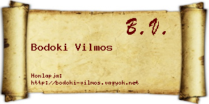 Bodoki Vilmos névjegykártya